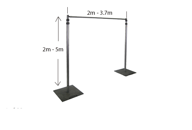 Adjustable Framing For Curtains/Backdrops (Width: 2m -3.7m  x Height: 2.5m -5m)