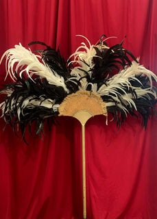 Feather Fan Black & White (H: 2m x W: 1.4m)
