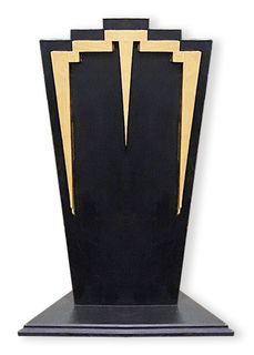 Art Deco Band Stand  Black + Gold (H: 1m x W: 0.6m x D: 0.3m)