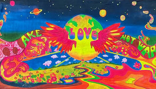 Make Love Not War (60’s) Backdrop (W: 7.7m x H: 4m)