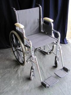 Wheelchair (D) Modern Black Nylon (H: 0.9m W: 0.59m D: 0.73m)