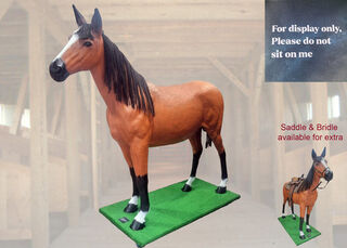 Brown Horse Life Size w/ wheelie board (L: 2.7m x H: 2.7m x D: 0.7m)