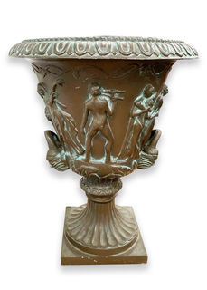 Urn (C) Copper Relief Pattern (H: 45cm D: 38cm)