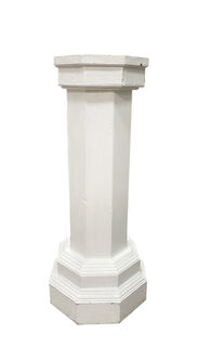 White Plinth (P) Wooden Octagonal (H: 1m W: 0.35m)