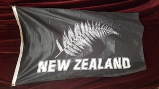 New Zealand Silver Fern on Black Flag (1.5m x 0.9m)