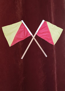 Semaphore Signal Flag Polyester (0.3m x 0.3m , Stick: 0.54m)