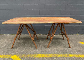 Trestle Table Top Rustic #1 (H: 77cm  W: 180cm  D: 89cm)