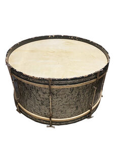 Large Bass Marching Drum Grey/Silver (H: 0.4m x D: 0.72m)