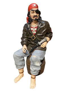 Pirate Sitting On Barrel (H: 135cm x L: 50cm x D: 75cm)