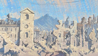 Bombed Spanish Village Backdrop (W: 7m x H: 4m)
