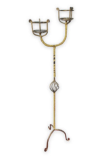 Standing Candelabra Gold 2pt (H: 1.2m)