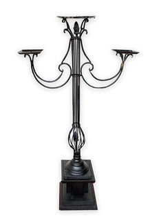 Standing Candelabra Medium Ornate 3pt (H: 0.8m x 0.5m)
