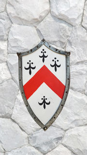 Shield Red White (H: 75cm W: 43cm)