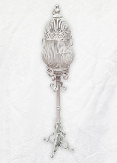 Birdcage #2 White Victorian on Stand (H: 1.4m x W: 0.3m)