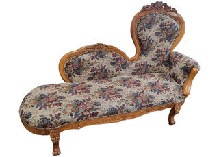 Chaise Lounge #8 Floral (W: 1.6m H: 1.2m D: 0.7m)