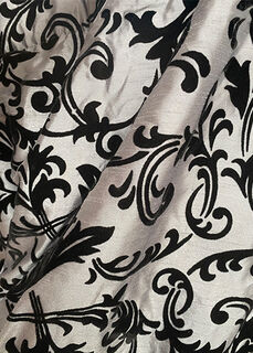 Curtain Silver and Black Filigree (W: 1.7m x H: 2.2m)