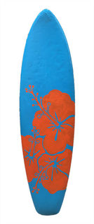 Surfboard Blue with Orange Flowers (H: 1.8m x W: 0.5m)