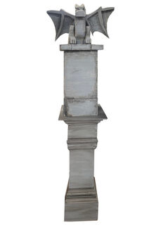 Gargoyle Polystyrene on Plinth Grey (H: 2m x W: 0.6m x D: 0.4m)