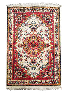 Rug #339 Persian Red, Yellow & Beige (1.05m x 1.65m)