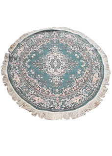Rug #351 Persian Round Green & Pink (D: 1.2m)