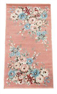 Rug Floral Pink/Blue/Cream Design (0.8m x 1.45m)