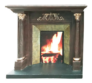 Fireplace #01 Darkwood (H: 1.37m x W: 1.58m x D: 04m)