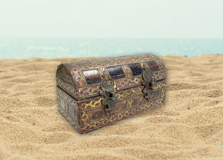 Treasure Chest # 12 Ornate Small (H: 16cm x W: 31cm x D: 16cm)