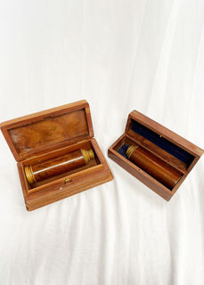 Small Brass Telescope in box (Compressed L: 15cm)