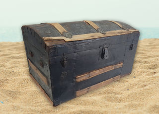 Treasure Chest #4 Black Medium (H: 46cm x W: 83cm x D: 41cm)