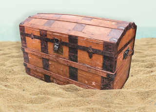 Treasure Chest #18 Large Brown (H: 55cm x W: 90cm x D: 50cm)