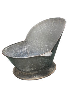 Tin Bath Victorian High Back (H: 57cm L: 70cm D: 60cm)