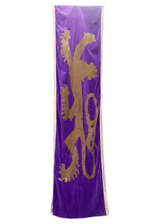 Banner with Lion Purple Velvet  (3.2m x 0.9m)