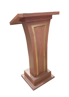 Lectern Wooden + Gold (H: 1.2m x W: 0.4m x D: 0.4m)