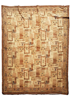 Rug #471 Cubist Cream & Brown (2.8m x 3.2m)