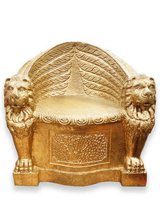 Gold Lion Throne (H: 85cm x L: 82cm x W: 55cm)