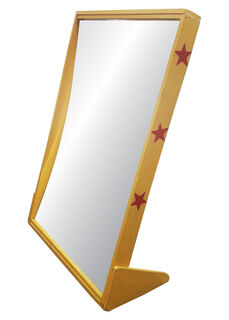 Circus Mirror #1 Yellow Concave/Makes Taller (H: 1.3m x W: 0.9m x D: 0.33m)