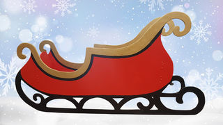 Santa Sleigh - Red & Black (H: 1.2m x L: 2.3m x D: 0.65m)