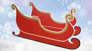 Santa Sleigh Red/White/Gold (H: 1.2m x L: 2.4m x D: 0.86m)