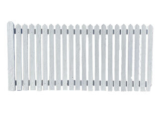 Large White Picket Fence Pointed (W: 2m x H: 0.9m)