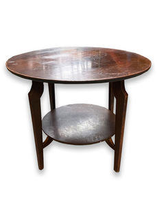 Coffee Table #4 Dark Wood 2 Tier (H: 49cm D: 61cm)