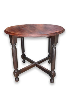 Coffee Table #5 Dark Wood Cross Bracing H: 49cm D: 55cm)