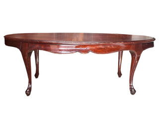 Coffee Table #7 Oval Mahogany (H: 38cm W: 106cm D: 53cm)