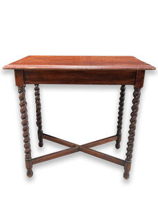 Side / Coffee Table #19 Dark Wood Candy Twist Legs (H: 75cm D: 46cm W: 77cm)