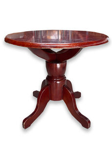Coffee Table #29 Pedestal Red Mahogany (H: 54cm D: 62cm)