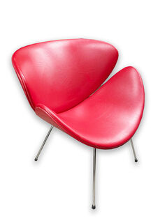 Red Vinyl Lip Chair (H: 70cm x W: 70cm x D: 60cm)