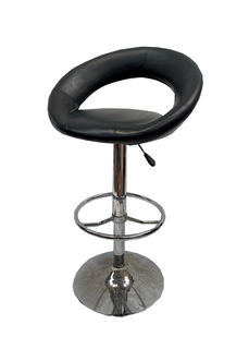 Bar Stool Steel w/ Black Vinyl Seat
