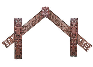 Maori Carving #32 Meeting House (H: 2.9m x W: 4.8 x D: 0.6m/ Doorway H: 2.25m x W: 2.6m)