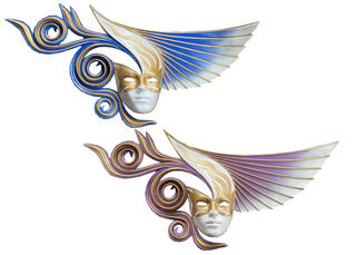 Masquerade Mask Gold & Blue or Purple (W: 0.97m)