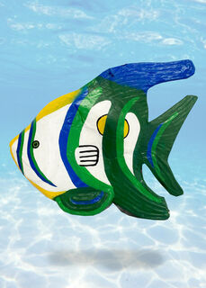 Fish Paper Mache Large Green + Yellow (H: 50cm x L: 65cm)