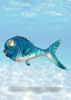 Cartoon Fish Large Blue (L: 95cm H: 50cm)